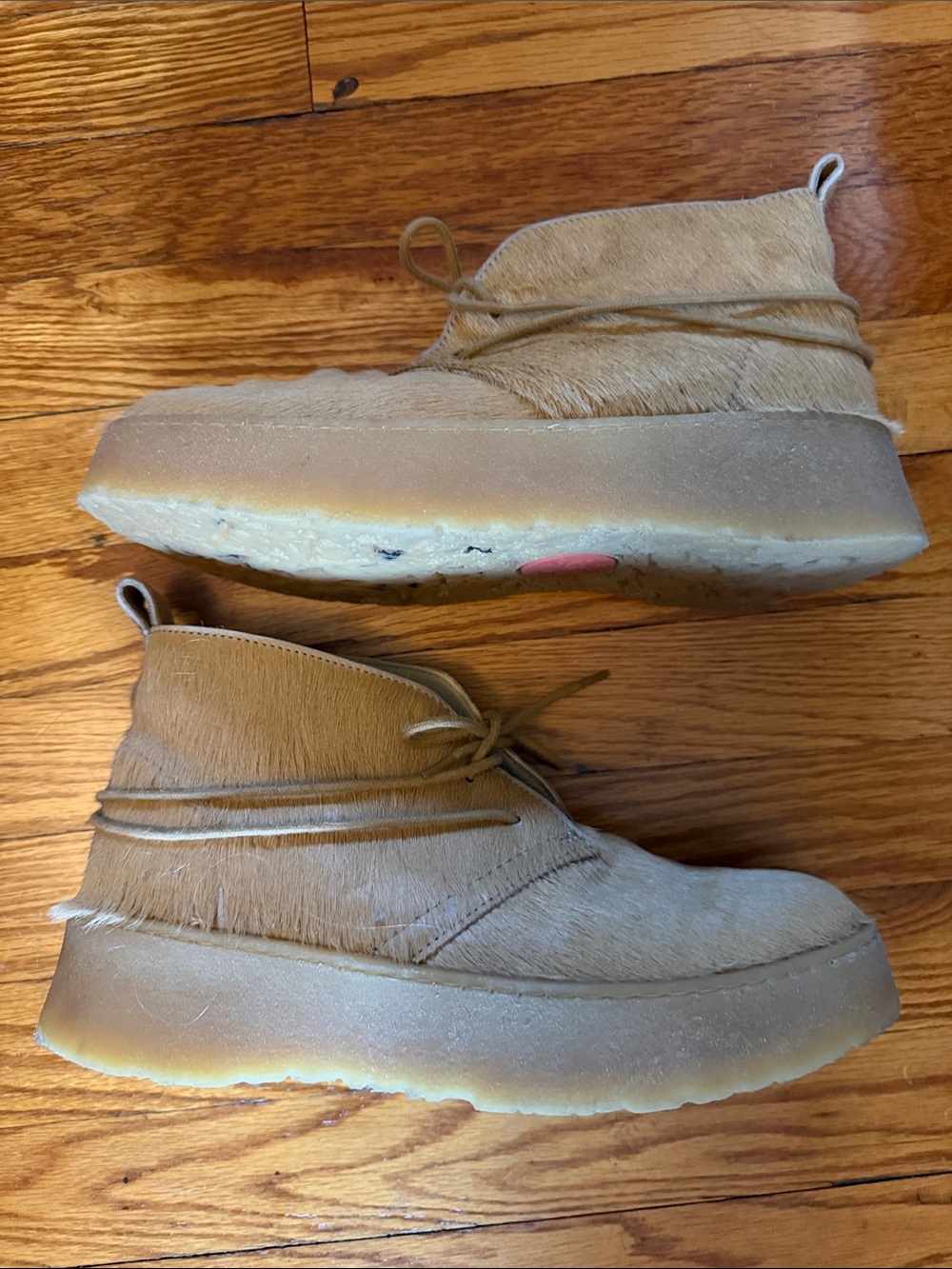 Zara/clarks pony hair chukka boot